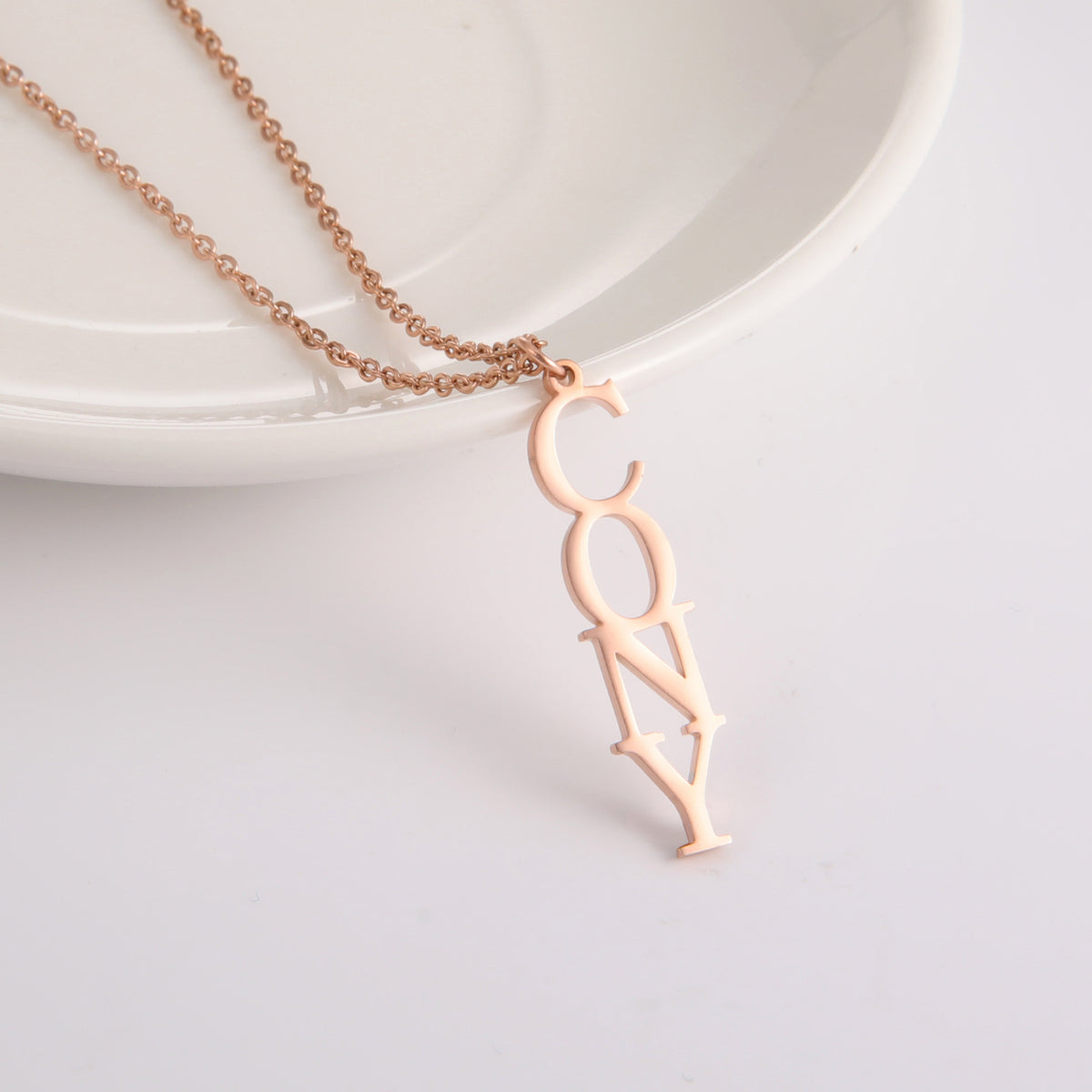 Anna Customizable Letter Name Pendant Necklace